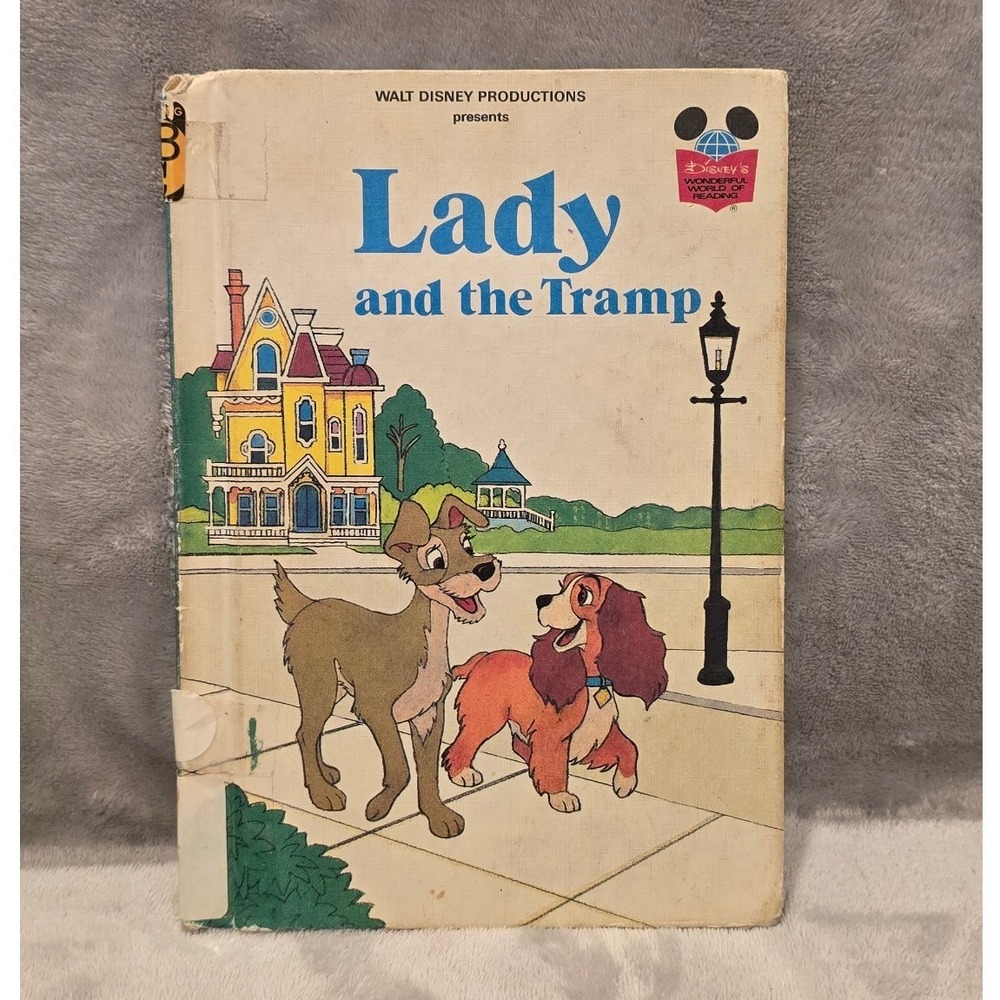Vintage 1981 Disney Lady and the Tramp Hardcover Book Wonderful World of Reading